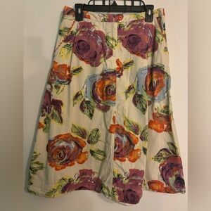 J. Jill Floral A-Line Skirt - Multicolor